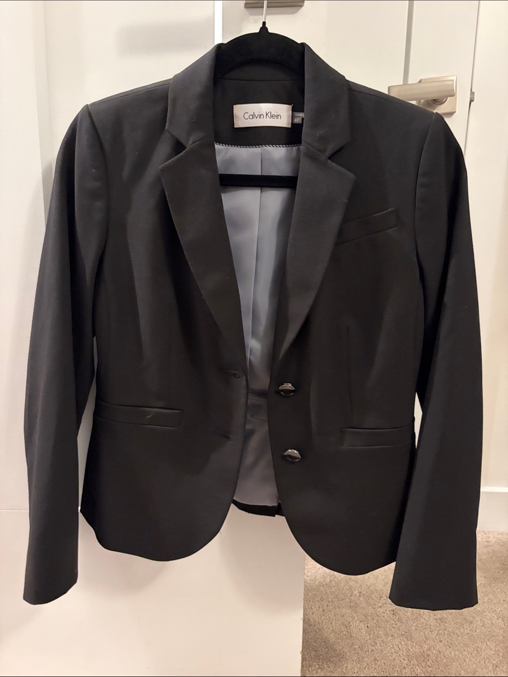 Calvin Klein Black Classic Two-Button Blazer